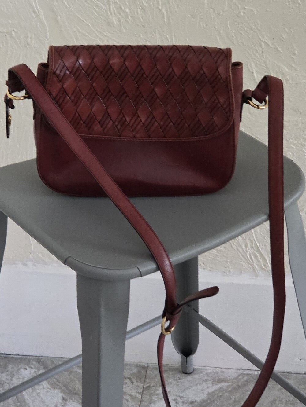 Etienne Aigner Vintage Burgundy Leather Shoulder Bag
